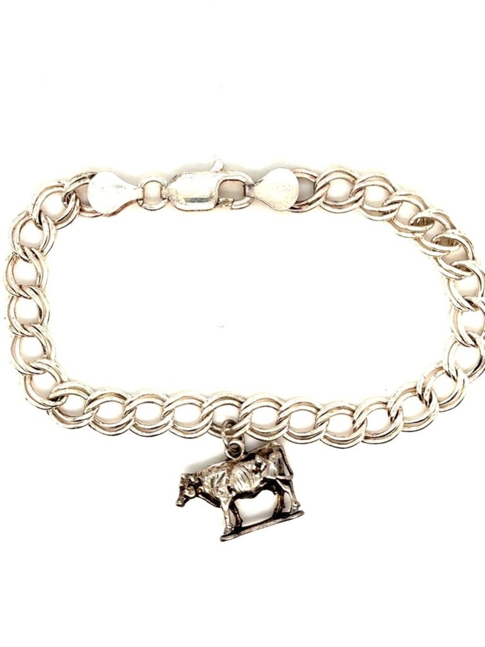 Silver 925 Bull‎ Charm Bracelet